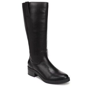 Lifestride Brinley Boots Womens US 8.5W Black Faux Leather Round Toe Knee High